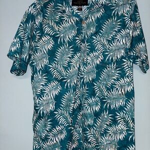 Men's Pete Huntington Bali Handcrafted Blue Hawaiian Short Sleeve 2XL
